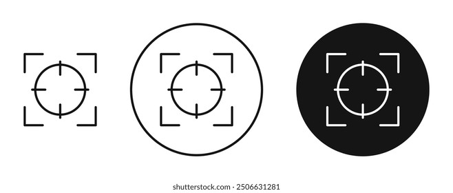 Icono de Vector de enfoque en colores negro y azul