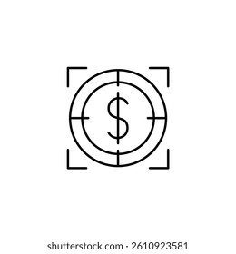 Focus vector illustration line icon icons design