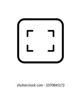 Focus vector line icon. Camera viewfinder pictogram. Seo outline illustration.