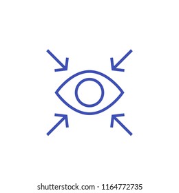 Focus vector line icon with eye