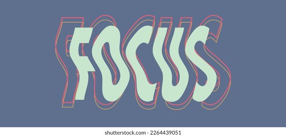 Fokus. Vektorgrafik für Becher mit Text