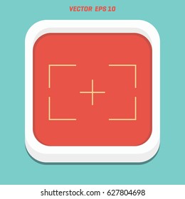 Focus virtual reality icon in monochrome style isolated on white background. Virtual reality symbol stock vector illustration.