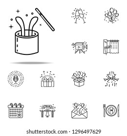focus withhare dusk style icon. Birthday icons universal set for web and mobile