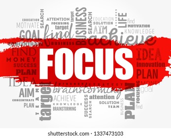 Focus Word Cloud Collage Business Concept Stock Vector (Royalty Free ...