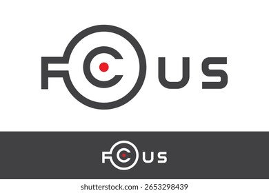 Foco Marca de Palavra Dart Board Target Vetor Logo Art