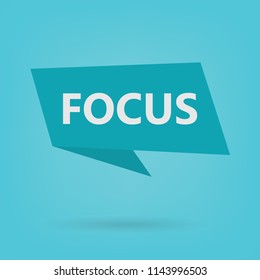 focus word on sticker- vector illustration