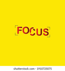 Focus wordmark logo design with yellow background.