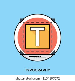 A focused big square with T symbolising typography icon