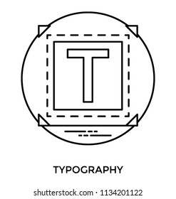 A focused big square with T symbolising typography icon