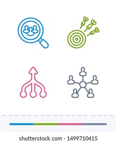 Focused Efforts - Vibrant Stroke Icons. A set of 4 professional, pixel-aligned icons.