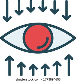 Focused Eye Concept vector Color Icon Design, Interface View Sign, 