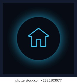 Focused homepage button UI element template. Editable isolated vector dashboard component. Flat user interface. Visual data presentation. Web design widget for mobile application with dark theme