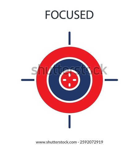 focused icons isolated on White Background. Flat style design