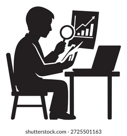 Individuo enfocado que examina los datos financieros y el desempeño del mercado para tomar decisiones informadas
