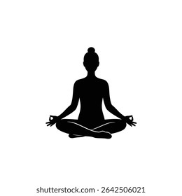 Focused Individual in Yoga Lotus Pose Isolated on Pure White Studio Background Meditation