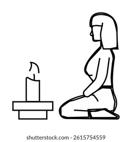 focused meditation line icon vector. focused meditation sign. isolated contour symbol black illustration