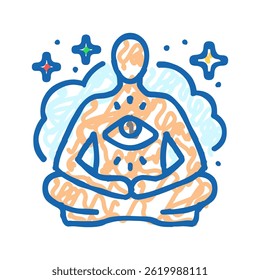 focused meditation yoga doodle icon sketch vector. focused meditation yoga sign. isolated symbol illustration