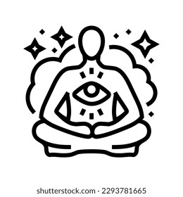 focused meditation yoga line icon vector. focused meditation yoga sign. isolated contour symbol black illustration