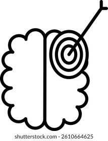 Focused Mind Vector Line Icon Design