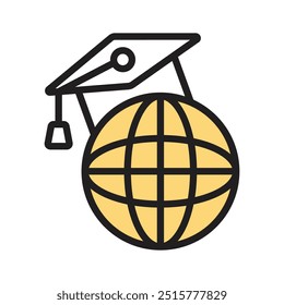 Enfocado en la comprensión global, listo para usar icono