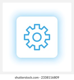 Focused settings button UI element template. Editable isolated vector dashboard component. Flat user interface. Visual data presentation. Web design widget for mobile application with light theme