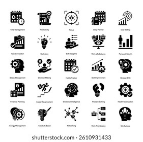 Focused style for achieving goals, tracking habits, and time flow.