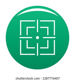 Focusing icon. Simple illustration of focusing vector icon for any design green
