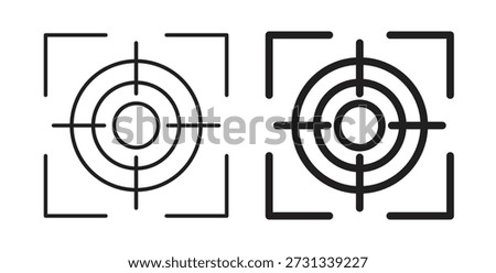 Focusing icons. Outline icons vector collection. flat illustrations