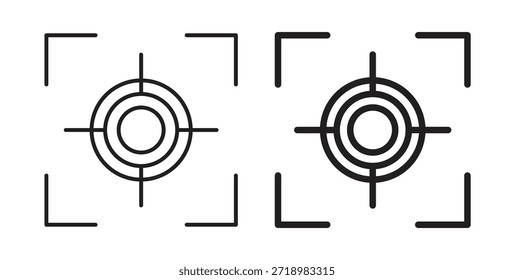 Iconos de enfoque con estilo de trazo plano y delgado simple