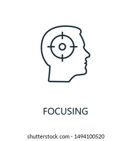 Focusing outline icon. Thin line concept element from productivity icons collection. Creative Focusing icon for mobile apps and web usage.