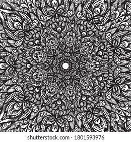 Focusing Point Mandala Background. Mandalas are spiritual connectors and mostly used in the context of meditation, chakra healing, focus, mental peace, spiritual health, stability and, yoga.