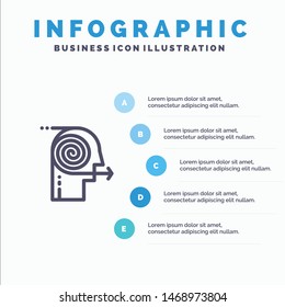Focusing Solutions, Business, Effort, Focus, Focusing Line icon with 5 steps presentation infographics Background. Vector Icon Template background