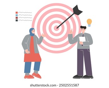 zielgerichtetes Zielstreben Zielsetzung Verbessern Management Team Arbeit Design Symbolgrafik