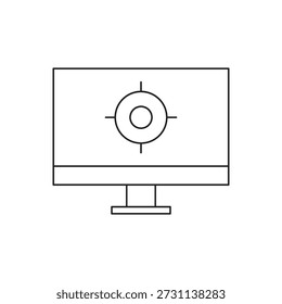 Enfoque del símbolo de destino en la pantalla del escritorio
