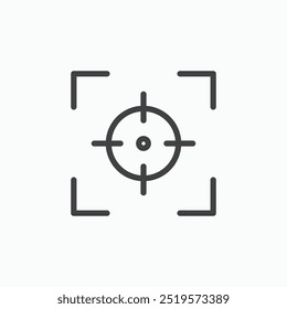 Ícone simples de focalização de linhas no estilo de linha.