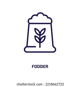 fodder icon from food collection. Thin linear fodder, business, agriculture outline icon isolated on white background. Line vector fodder sign, symbol for web and mobile