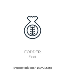 Fodder icon. Thin linear fodder outline icon isolated on white background from food collection. Line vector sign, symbol for web and mobile