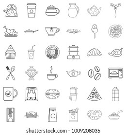 Fodder icons set. Outline set of 36 fodder vector icons for web isolated on white background