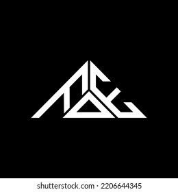 FOE letter logo creative design with vector graphic, FOE simple and modern logo in triangle shape.