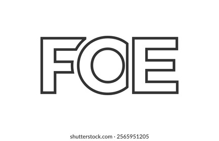 FOE logo design template with strong and modern bold text. Initial based vector logotype featuring simple and minimal typography. Trendy company identity ideal for businesses brand presence.