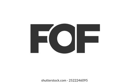 FOF logo design template with strong and modern bold text. Initial based vector logotype featuring simple and minimal typography. Trendy company identity ideal for businesses brand presence.