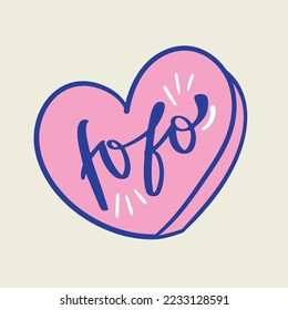 Fofo. Lindo en portugués brasileño. Letras de mano moderna. vector.
