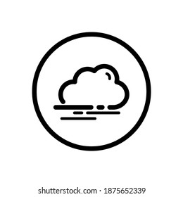Fog and cloud. Weather icon in a circle. Isolated vector illustration