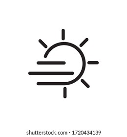 fog day icon line art design 