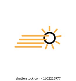 Fog day icon. Line and two colour design template