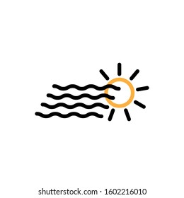 Fog day icon. Line and two colour design template