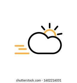 Fog day icon. Line and two colour design template
