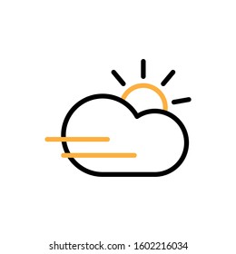 Fog day icon. Line and two colour design template