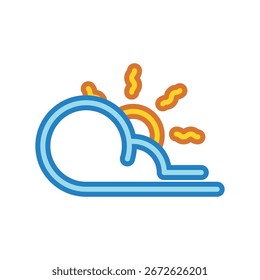 dia de neblina ícone vetor modelo de design elegante estilo