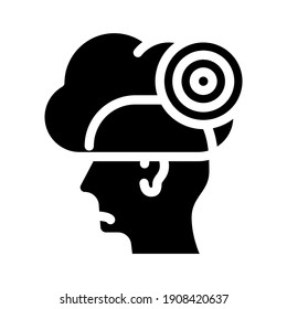 fog and disorentation human glyph icon vector. fog and disorentation human sign. isolated contour symbol black illustration